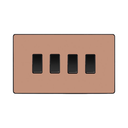 BG Evolve Polished Copper 4G 2 Way Light Switch PCDCP44B