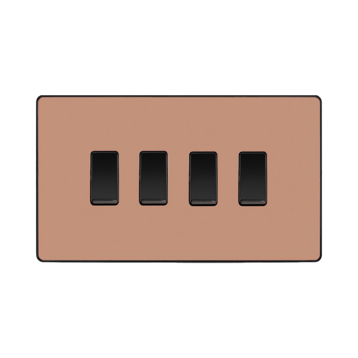 BG Evolve Polished Copper 4G 2 Way Light Switch PCDCP44B