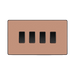 BG Evolve Polished Copper 4G 2 Way Light Switch PCDCP44B