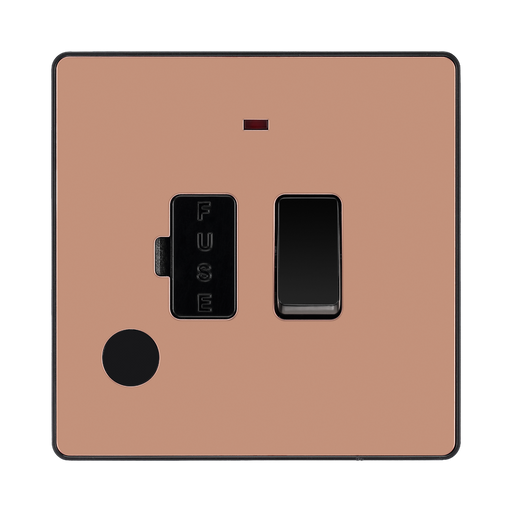 BG Evolve Polished Copper 13A Switched Spur with Neon and Flex Outlet PCDCP52B