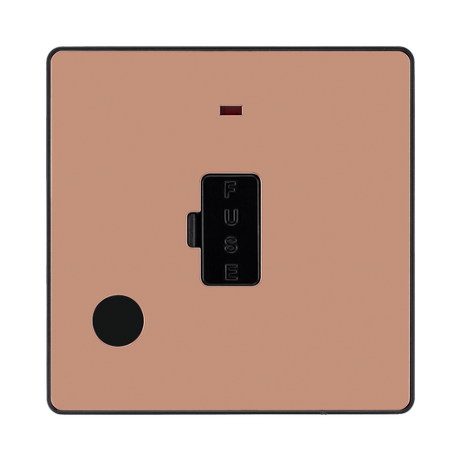 BG Evolve Polished Copper 13A Unswitched Spur with Neon and Flex Outlet PCDCP54B