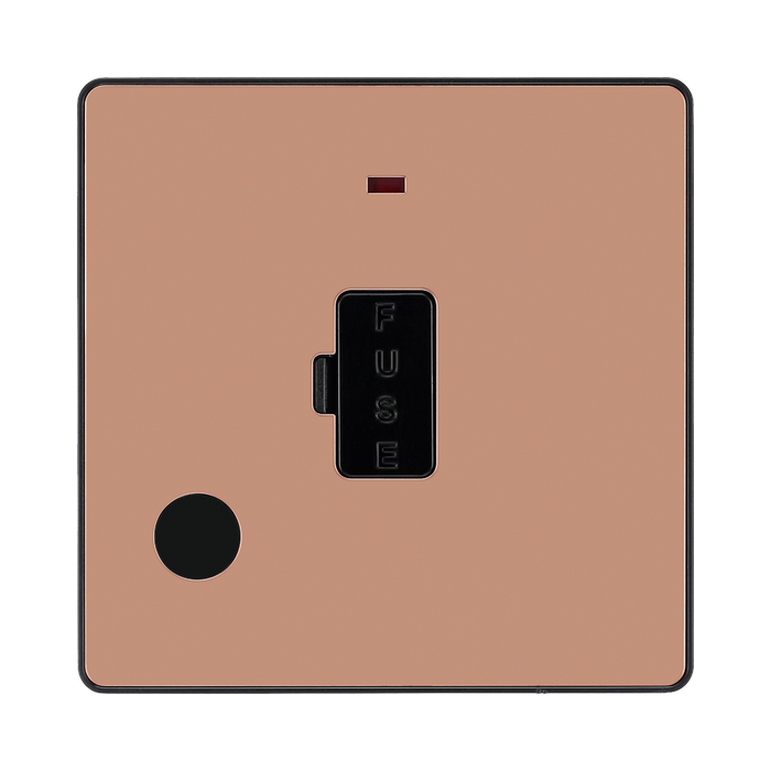 BG Evolve Polished Copper 13A Unswitched Spur with Neon and Flex Outlet PCDCP54B