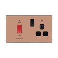 BG Evolve Polished Copper 45A Cooker Control Unit with Double Pole Switch and LED PCDCP70B