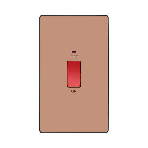 BG Evolve Polished Copper 45A Cooker Switch with LED PCDCP72B
