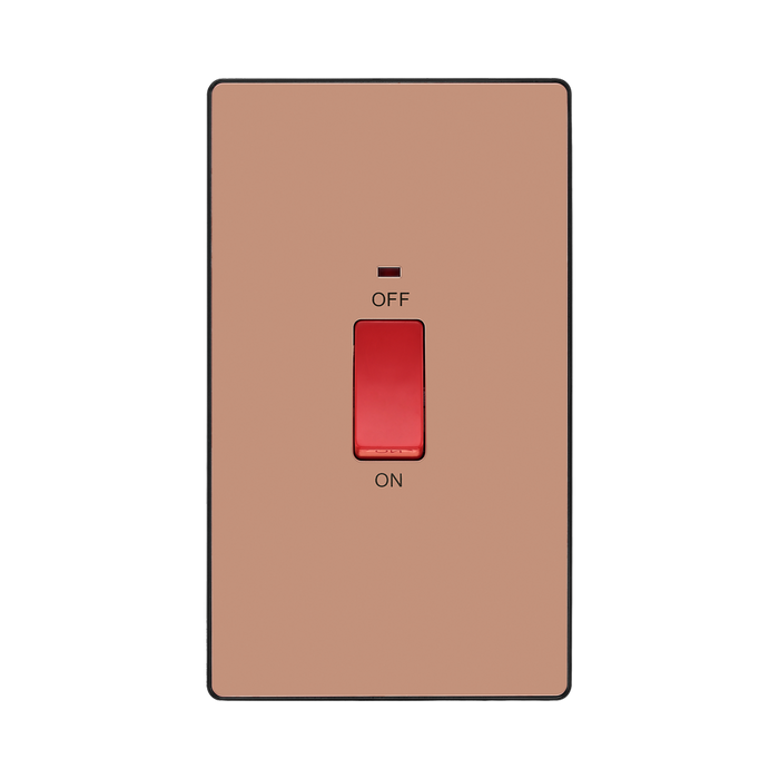 BG Evolve Polished Copper 45A Cooker Switch with LED PCDCP72B