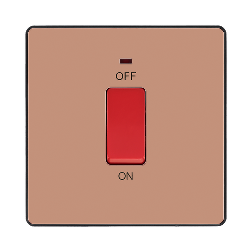 BG Evolve Polished Copper 45A Cooker Switch with LED PCDCP74B
