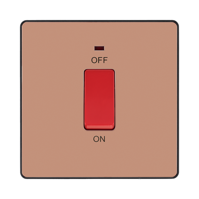 BG Evolve Polished Copper 45A Cooker Switch with LED PCDCP74B