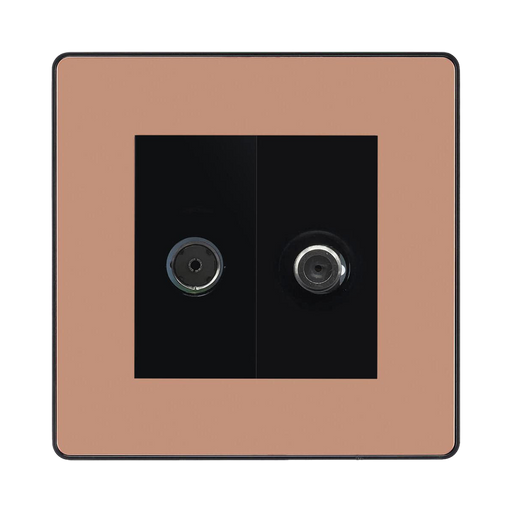 BG Evolve Polished Copper TV & Satellite Socket PCDCPTVSATB