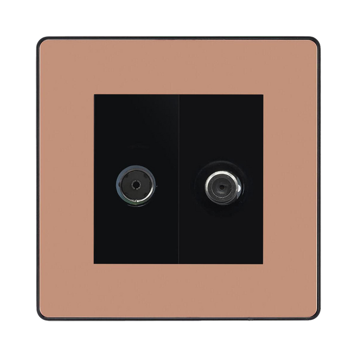 BG Evolve Polished Copper TV & Satellite Socket PCDCPTVSATB