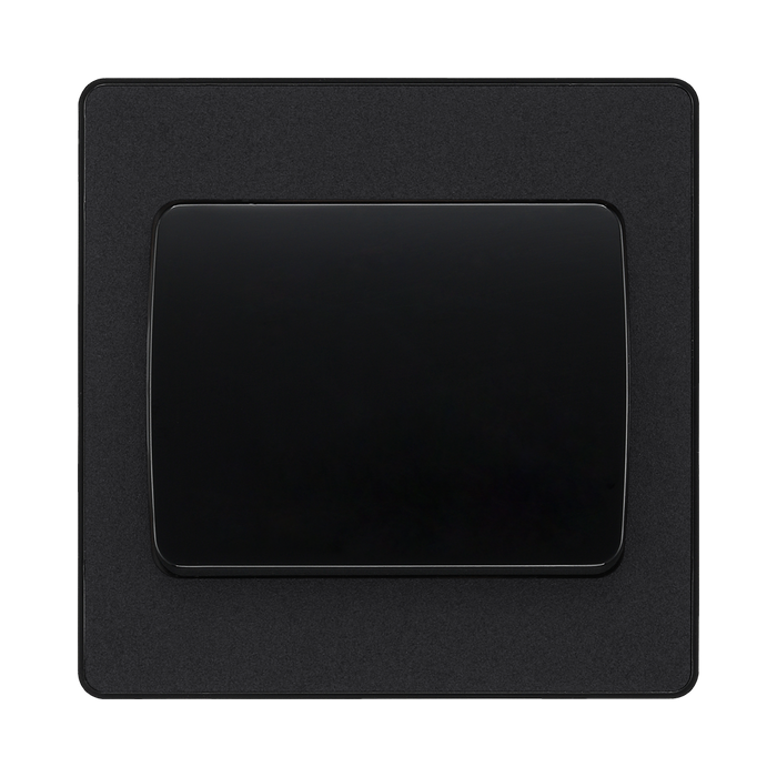 BG Evolve Matt Black 1G 2W Wide Rocker Light Switch PCDMB12WB