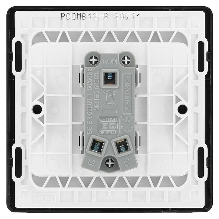 BG Evolve Matt Black 1G 2W Wide Rocker Light Switch PCDMB12WB - view 4