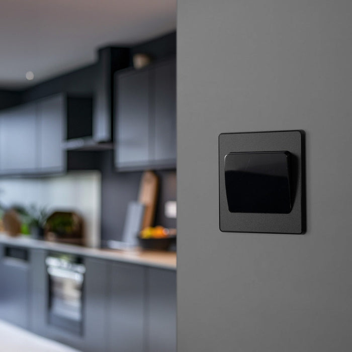 BG Evolve Matt Black 1G 2W Wide Rocker Light Switch PCDMB12WB - view 5