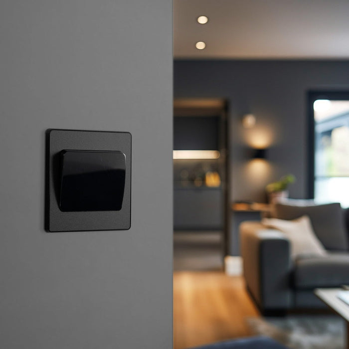BG Evolve Matt Black 1G 2W Wide Rocker Light Switch PCDMB12WB - view 6