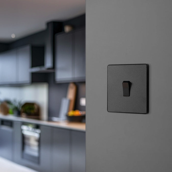 BG Evolve Matt Black Intermediate Light Switch PCDMB13B - view 5