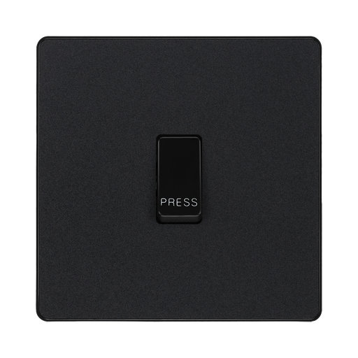 BG Evolve Matt Black 10A Retractive Press Switch PCDMB14B