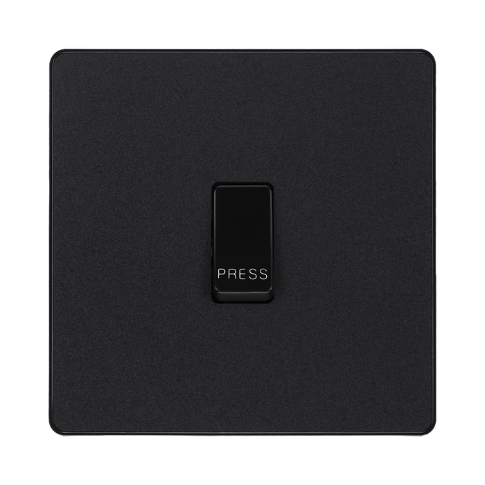 BG Evolve Matt Black 10A Retractive Press Switch PCDMB14B