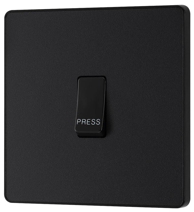 BG Evolve Matt Black 10A Retractive Press Switch PCDMB14B - view 3