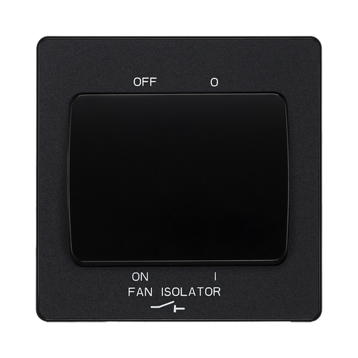 BG Evolve Matt Black 10A Fan Isolator Switch PCDMB15B