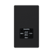 BG Evolve Matt Black Dual Voltage Shaver Socket PCDMB20B – straight-on front view