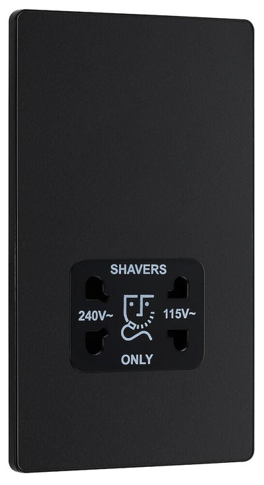 BG Evolve Matt Black Dual Voltage Shaver Socket PCDMB20B - view 2
