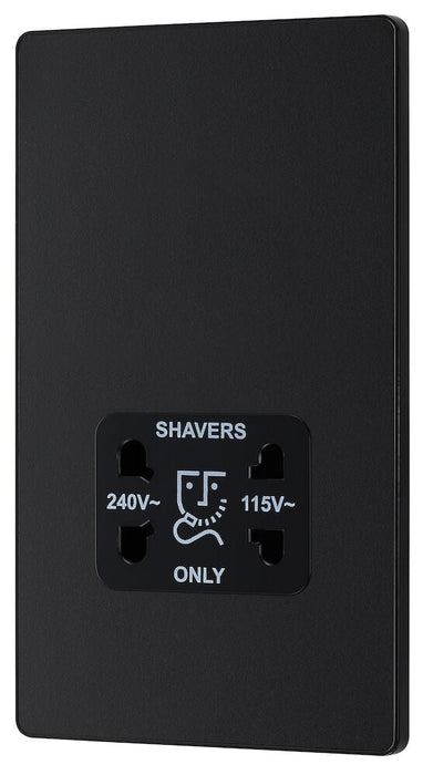 BG Evolve Matt Black Dual Voltage Shaver Socket PCDMB20B - view 3