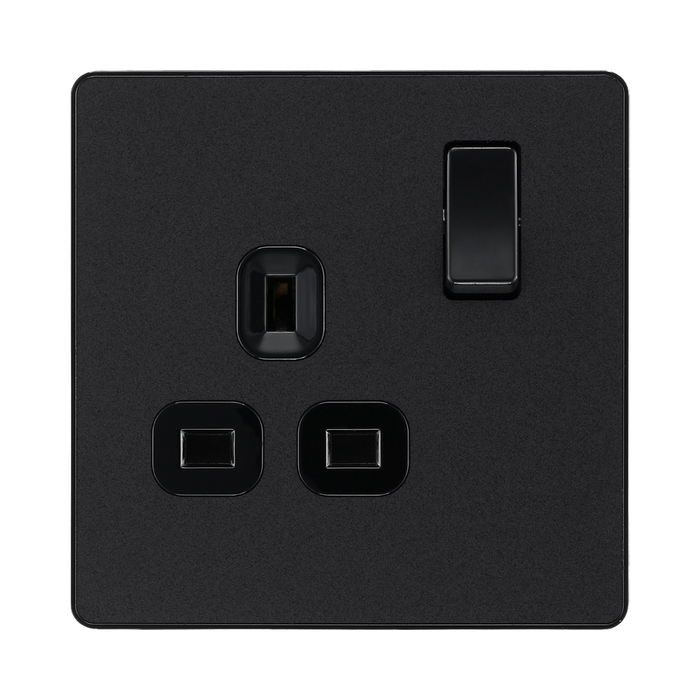 BG Evolve Matt Black 13A Single Socket PCDMB21B