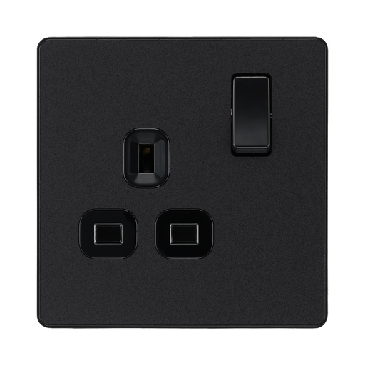 BG Evolve Matt Black 13A Single Socket PCDMB21B