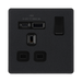 BG Evolve Matt Black 13A A+C USB Socket PCDMB21UAC18B