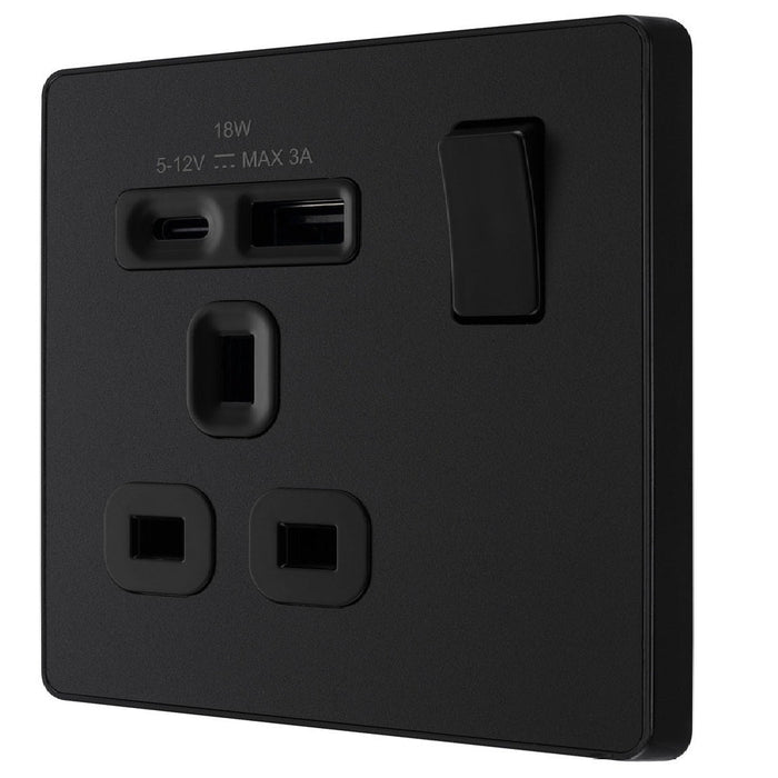 BG Evolve Matt Black 13A A+C USB Socket PCDMB21UAC18B - view 3
