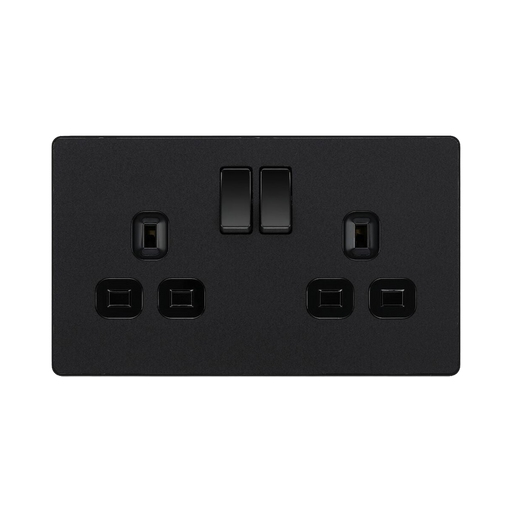 BG Evolve Matt Black 13A Double Socket 5 Pack PCDMB22B