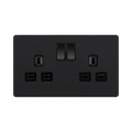 BG Evolve Matt Black 13A Double Socket 10 Pack PCDMB22B