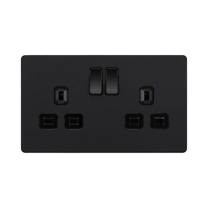 BG Evolve Matt Black 13A Double Socket 10 Pack PCDMB22B