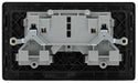 Rear view of BG Evolve matt black 13A double socket PCDMB22B