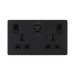 BG Evolve Matt Black 13A Double USB Socket with 22W A+C Ports PCDMB22UAC22B