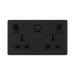 BG Evolve Matt Black 13A Double USB Socket with 45W A+C Ports PCDMB22UAC45B