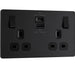 BG Evolve Matt Black 13A Double USB Socket with 45W A+C Ports PCDMB22UAC45B - view 2