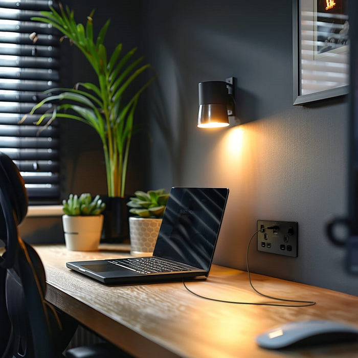 BG Evolve Matt Black 13A Double USB Socket with 45W A+C Ports PCDMB22UAC45B - view 5