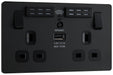 BG Evolve Matt Black WiFi Extender with 13A double USB Socket PCDMB22UWRB - view 2