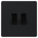 Front view of BG Evolve Matt Black 2G Intermediate Light Switch PCDMB2GINTB