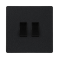BG Evolve Matt Black 2W & Intermediate Light Switch PCDMB2WINTB