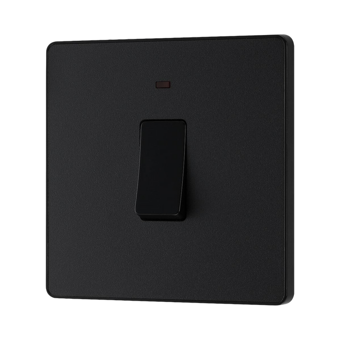BG Evolve Matt Black 20A Double Pole Switch with LED PCDMB31B - view 3