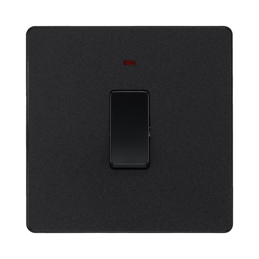 BG Evolve Matt Black 20A Double Pole Switch with LED PCDMB31B