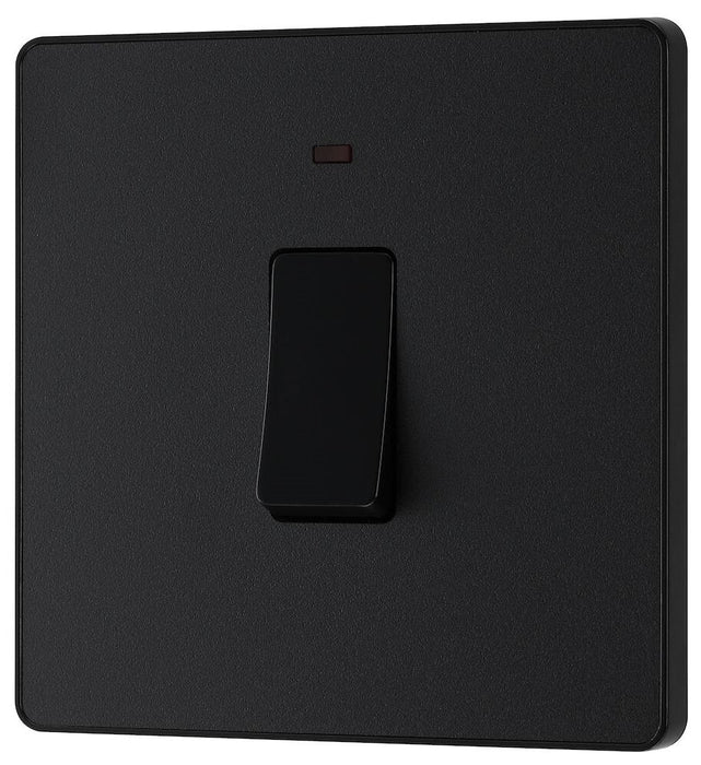 BG Evolve Matt Black 20A Double Pole Switch with LED PCDMB31B - view 3