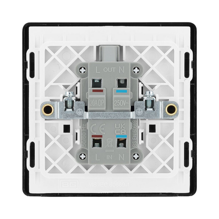 BG Evolve Matt Black 20A Double Pole Switch with LED PCDMB31B - view 4