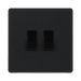 BG Evolve Matt Black 2G 2W Light Switch PCDMB42B