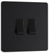 BG Evolve Matt Black 2G 2W Light Switch PCDMB42B - view 2