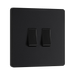 BG Evolve Matt Black 2G 2W Light Switch PCDMB42B - view 2