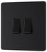 BG Evolve Matt Black 2G 2W Light Switch PCDMB42B - view 3