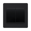 BG Evolve Matt Black 2G 2W Wide Rocker Light Switch PCDMB42WB