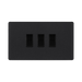 BG Evolve Matt Black 3G 2W Light Switch PCDMB432B